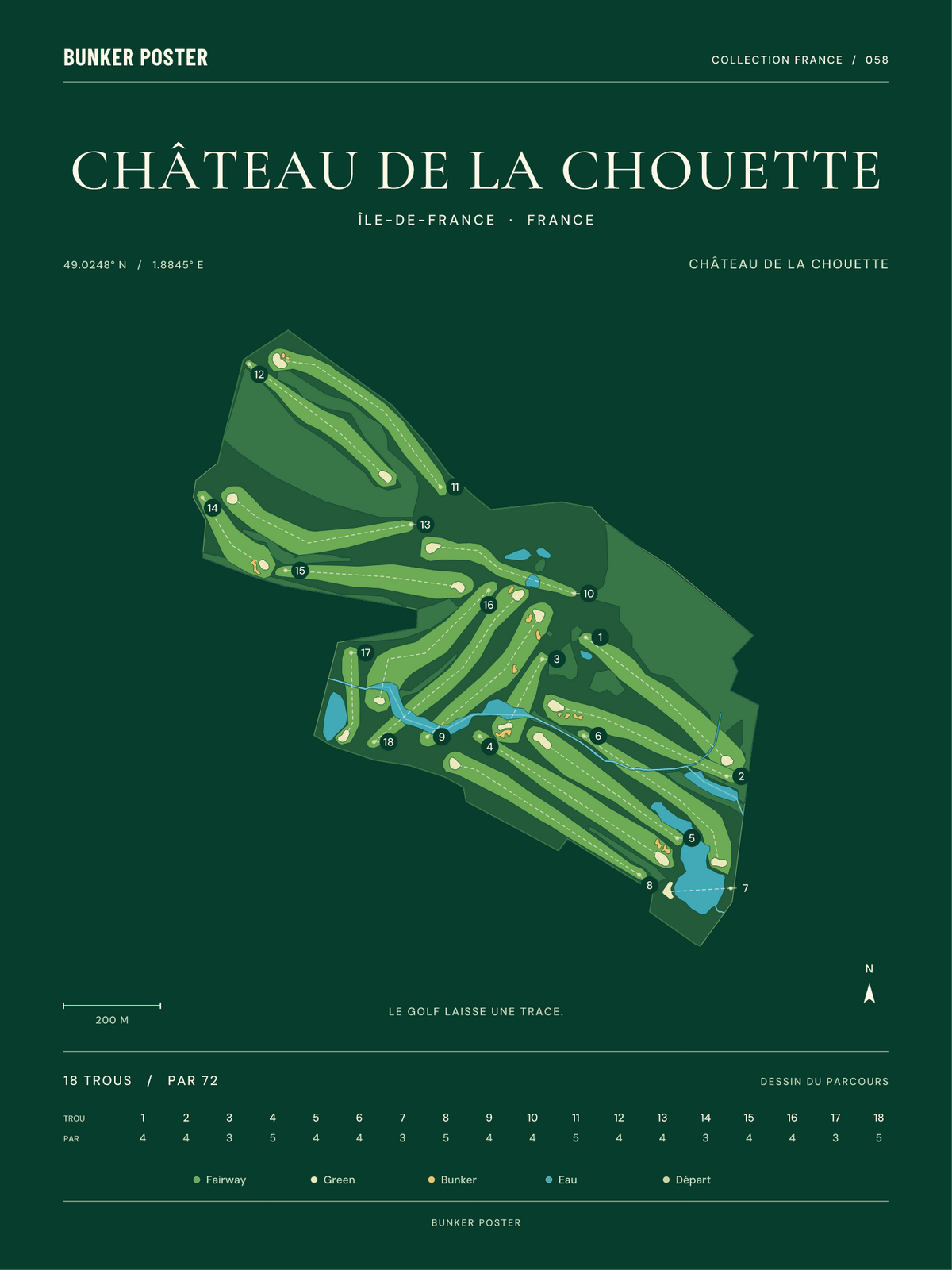 Golf du Château de la Chouette — Château de la Chouette, Vert club, 30 × 40 cm