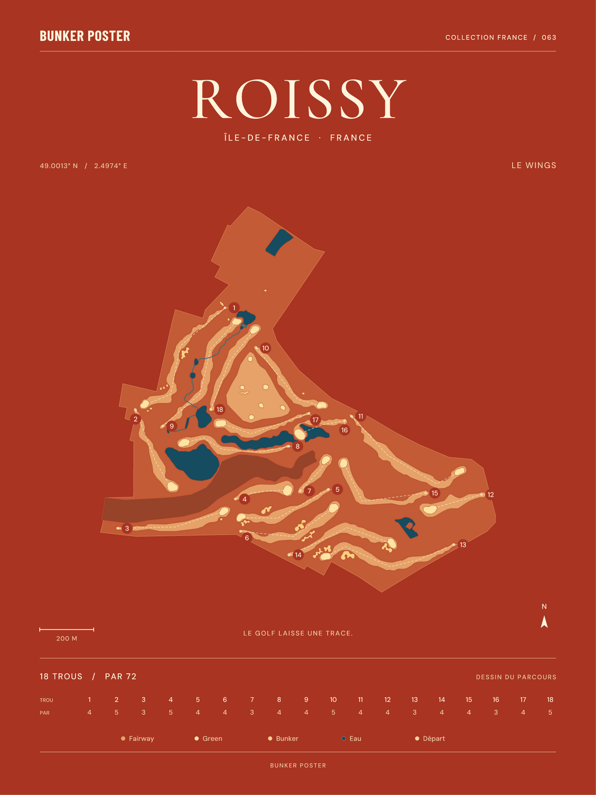 Golf de Roissy — Le Wings, Terre cuite, 30 × 40 cm