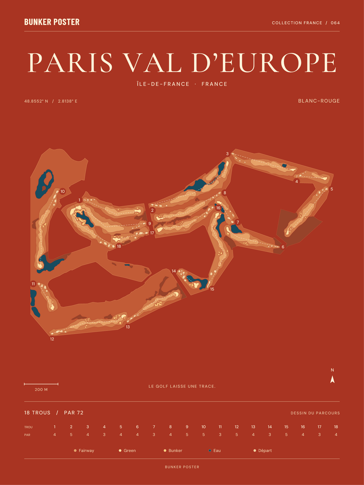 Golf Disneyland — Blanc-Rouge, Terre cuite, 30 × 40 cm