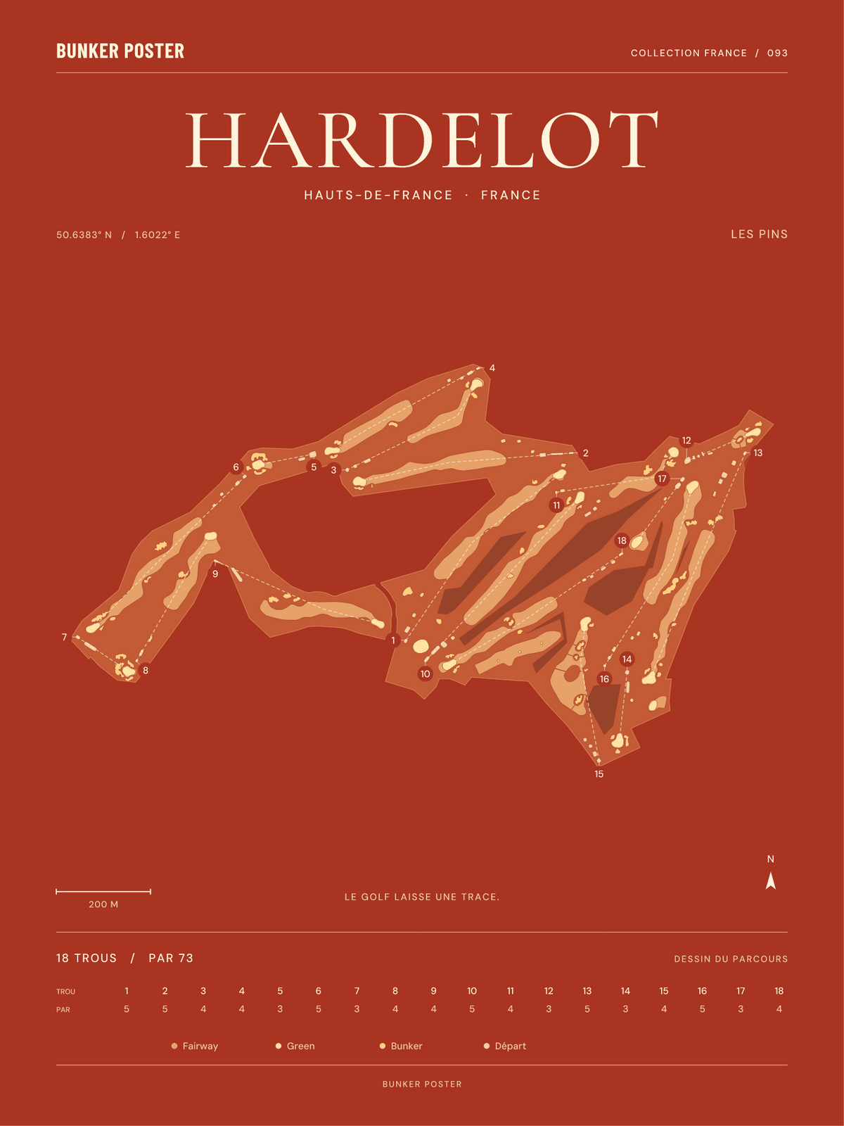Golf d’Hardelot — Les Pins, Terre cuite, 30 × 40 cm