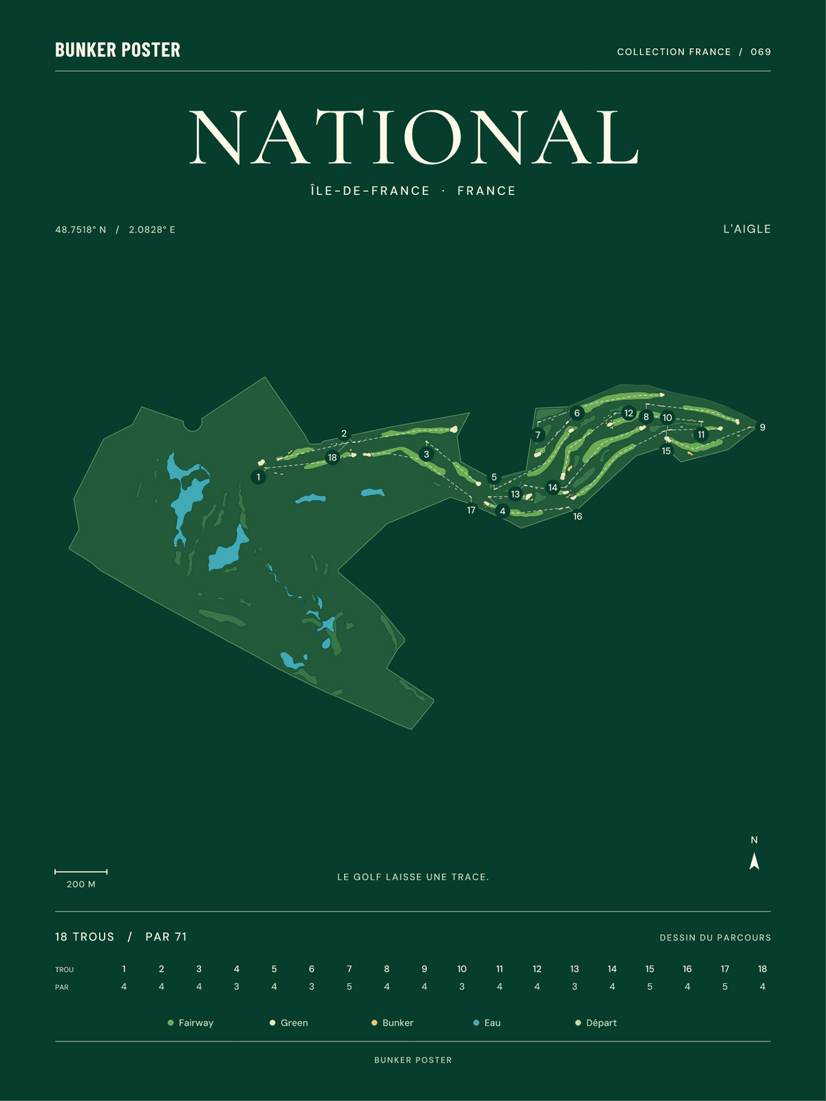 Golf National — L'Aigle, Vert club, 30 × 40 cm