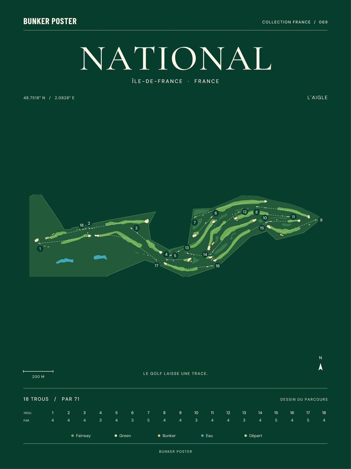 Golf National — L'Aigle, Vert club, 30 × 40 cm