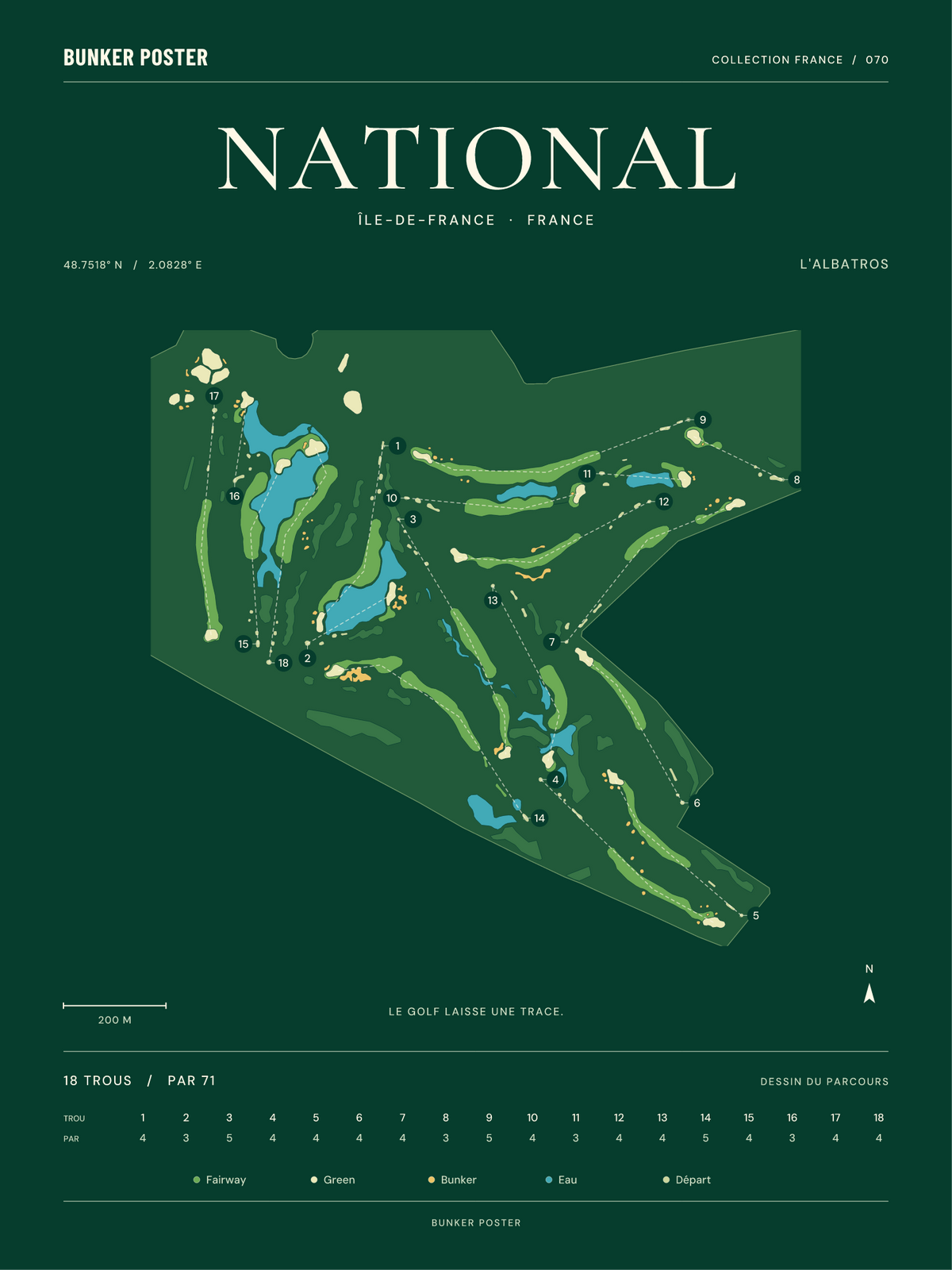 Golf National — L'Albatros, Vert club, 30 × 40 cm