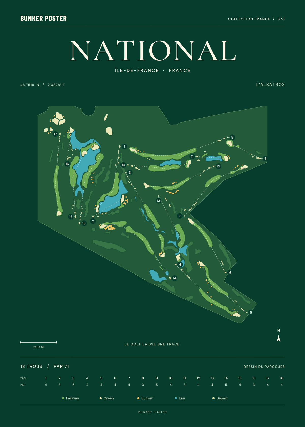 Golf National — L'Albatros, Vert club, 50 × 70 cm