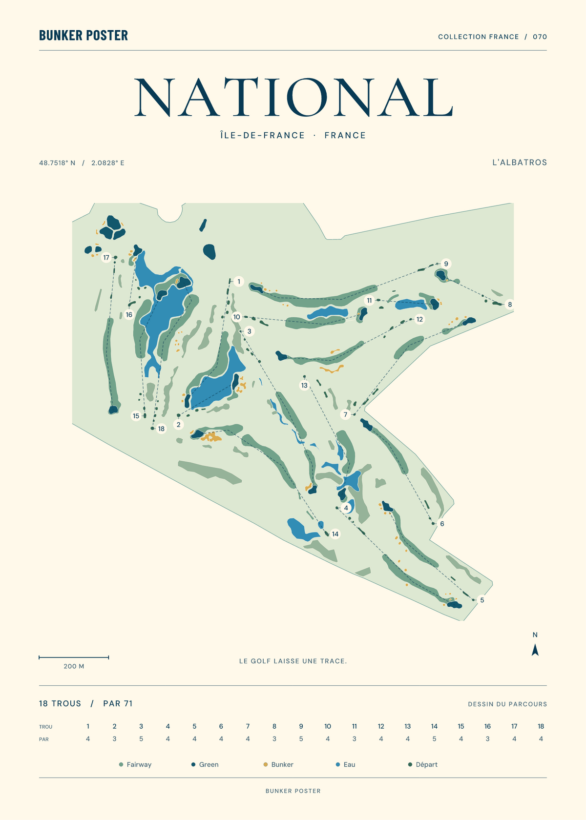 Golf National — L'Albatros, Marine sur sable, 50 × 70 cm