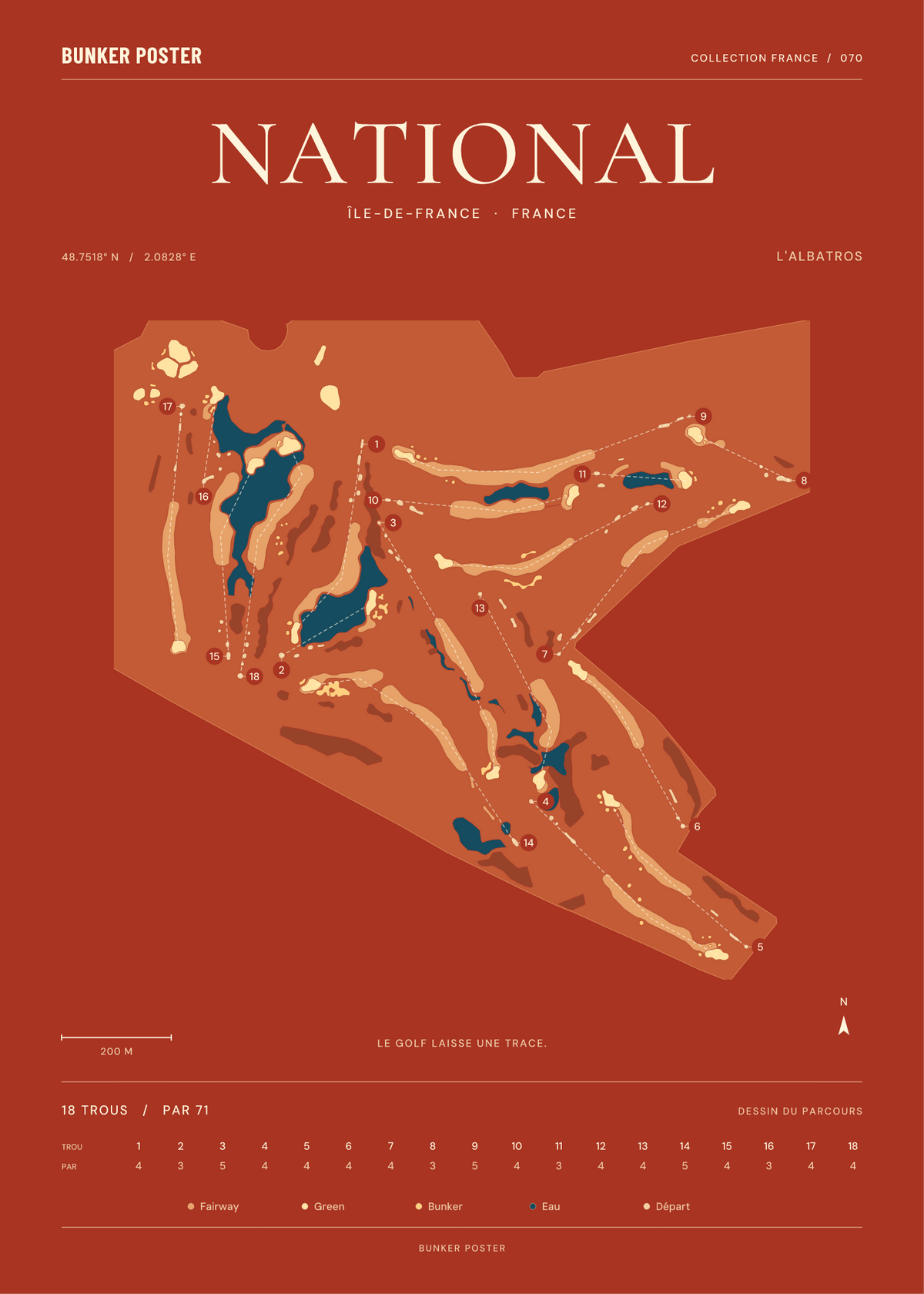 Golf National — L'Albatros, Terre cuite, 50 × 70 cm