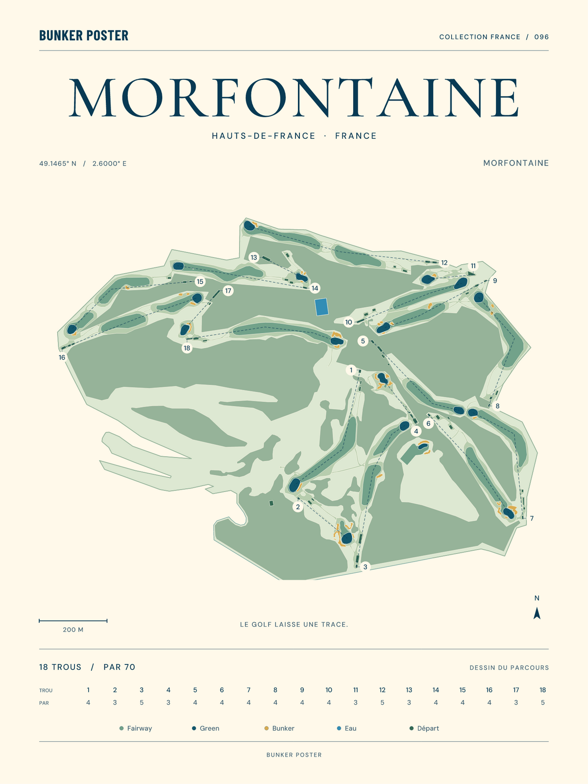 Golf de Morfontaine — Morfontaine, Marine sur sable, 30 × 40 cm