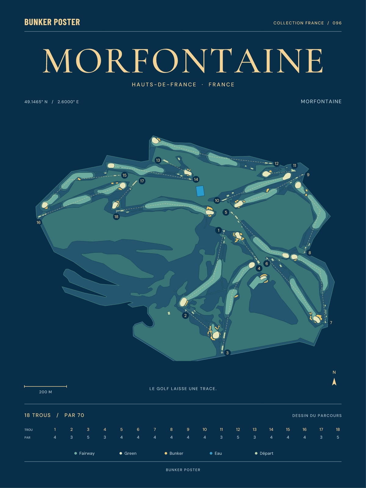 Golf de Morfontaine — Morfontaine, Sable sur marine, 30 × 40 cm