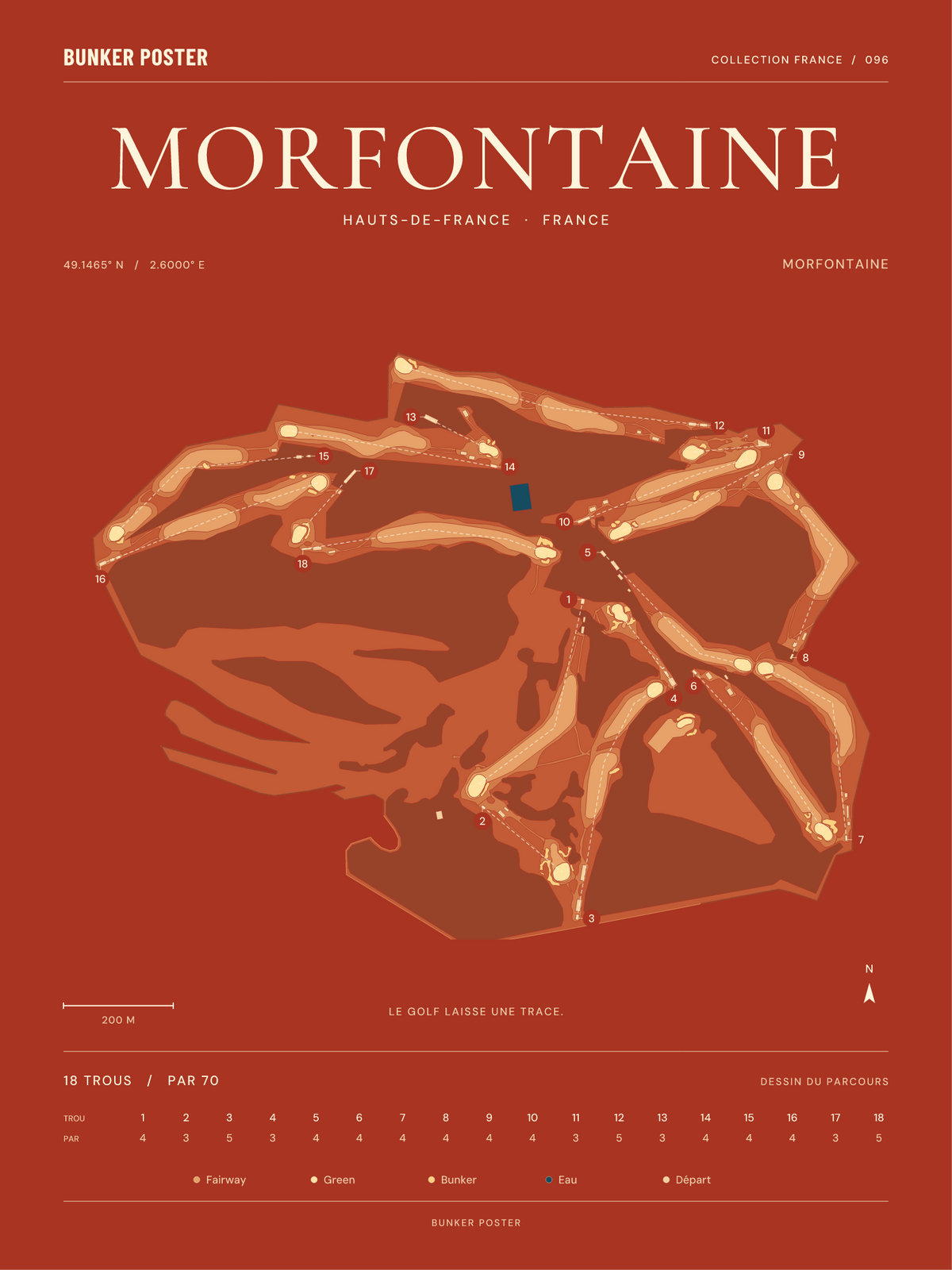 Golf de Morfontaine — Morfontaine, Terre cuite, 30 × 40 cm