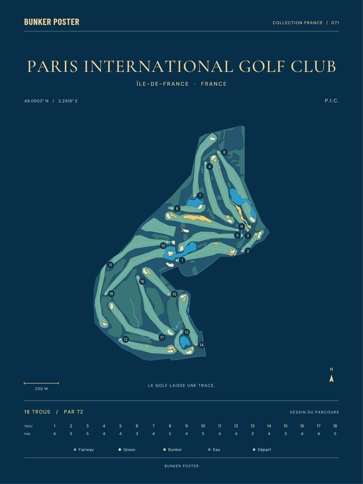 Paris International Golf Club — P.I.C., Sable sur marine, 30 × 40 cm