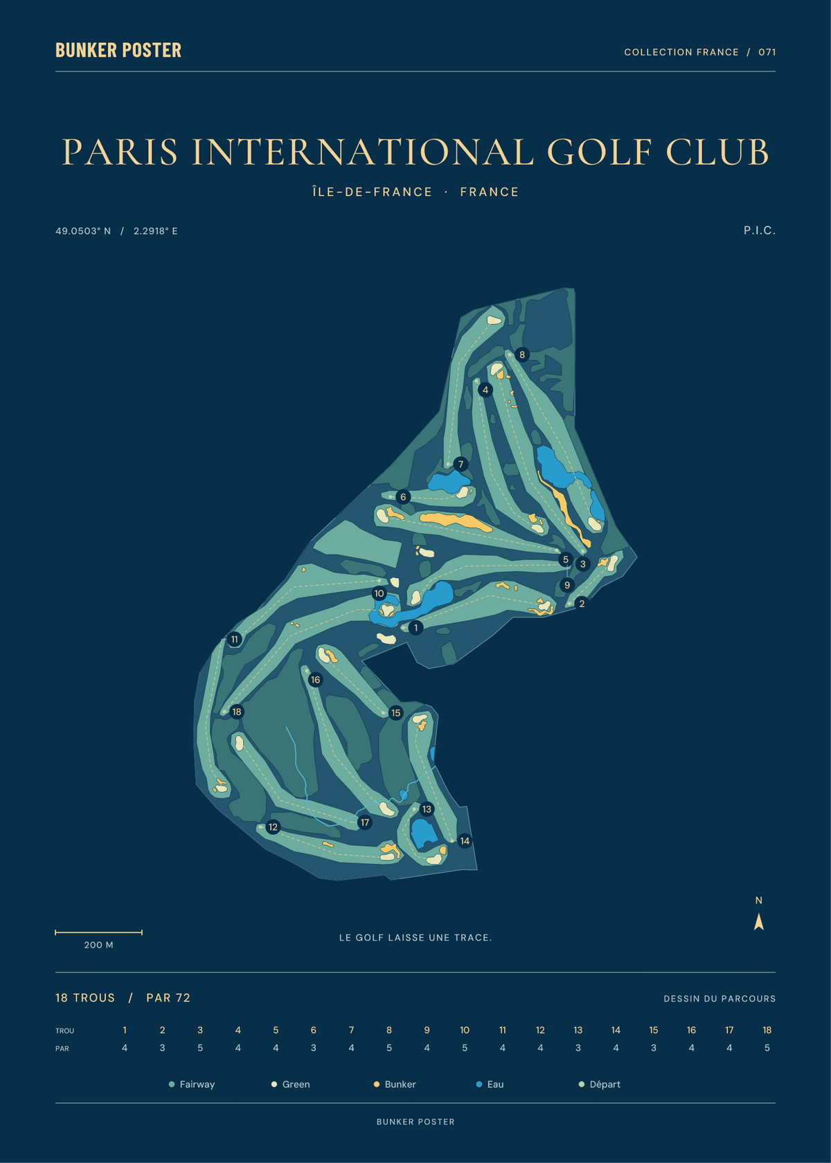 Paris International Golf Club — P.I.C., Sable sur marine, 50 × 70 cm