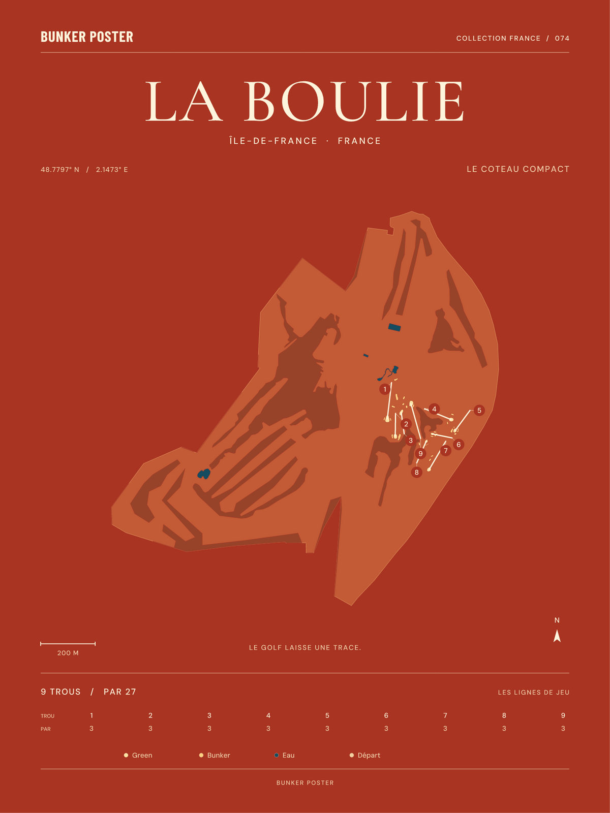 Racing Club de France - Golf de la Boulie — Le Coteau Compact, Terre cuite, 30 × 40 cm