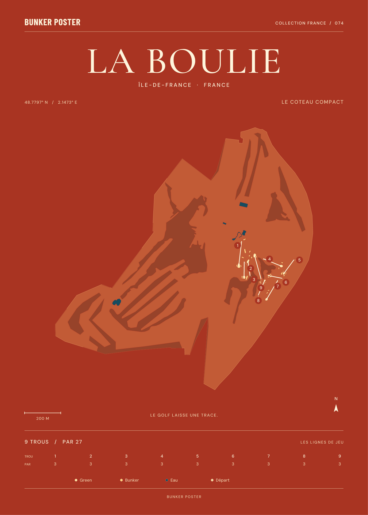 Racing Club de France - Golf de la Boulie — Le Coteau Compact, Terre cuite, 50 × 70 cm