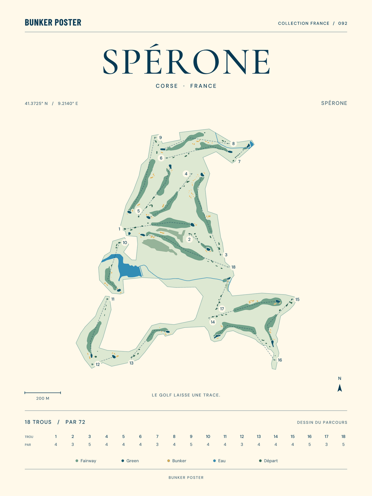 Golf de Spérone — Spérone, Marine sur sable, 30 × 40 cm