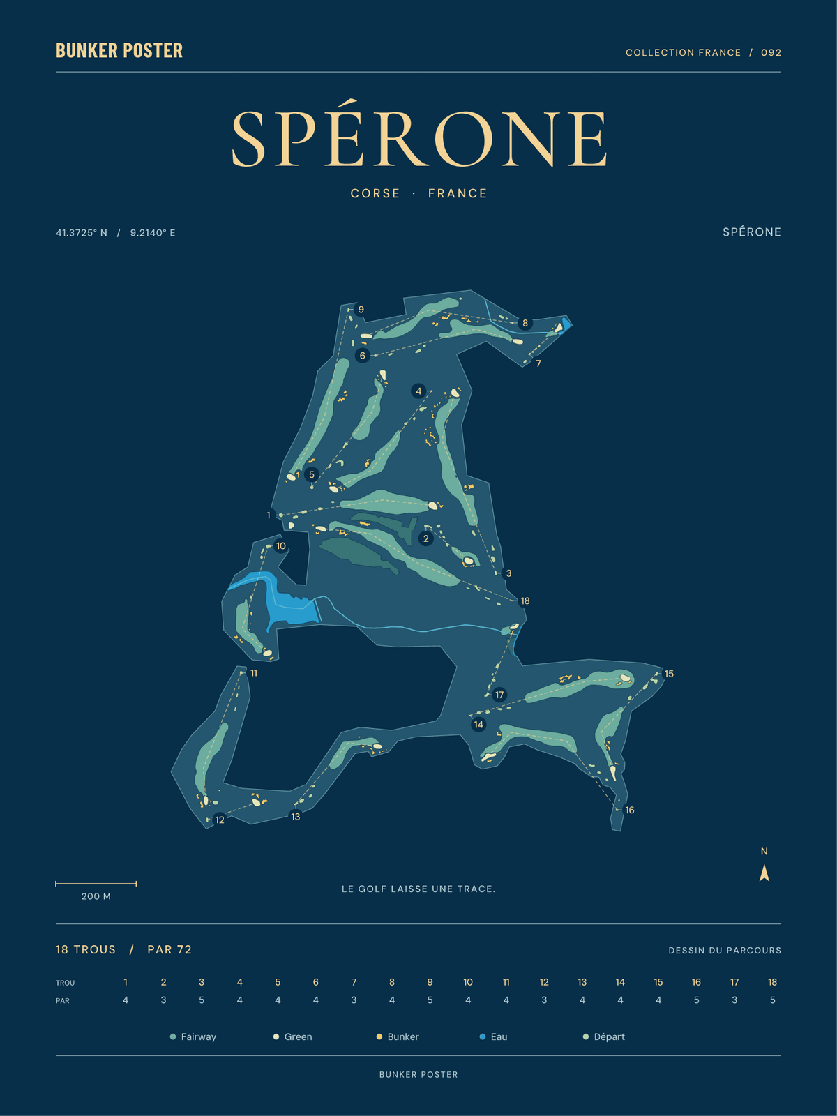 Golf de Spérone — Spérone, Sable sur marine, 30 × 40 cm