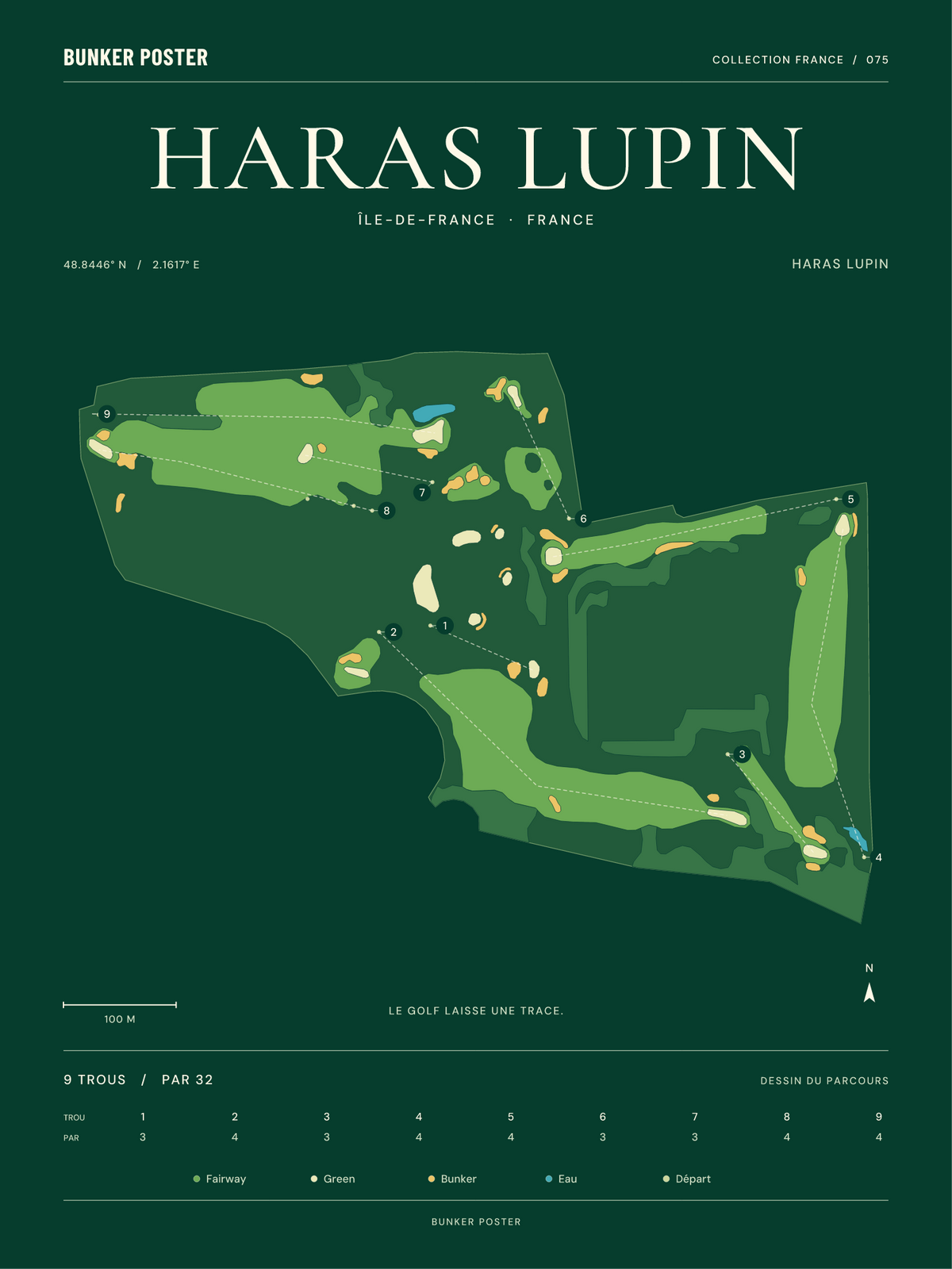 Golf du Haras Lupin — Haras Lupin, Vert club, 30 × 40 cm