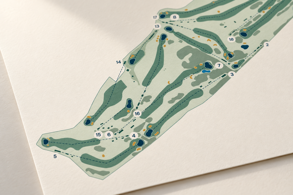 Détail illustré du tirage du parcours d’Étretat sur papier mat