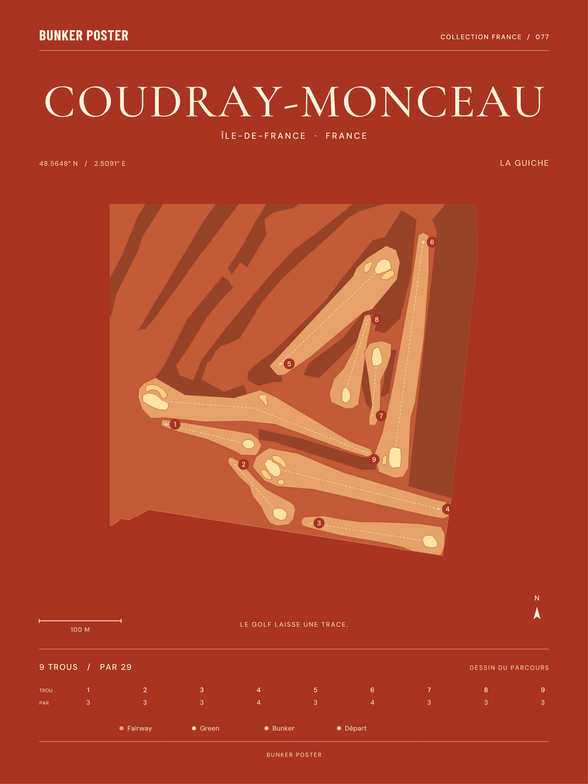 Golf du Coudray-Monceau — La Guiche, Terre cuite, 30 × 40 cm