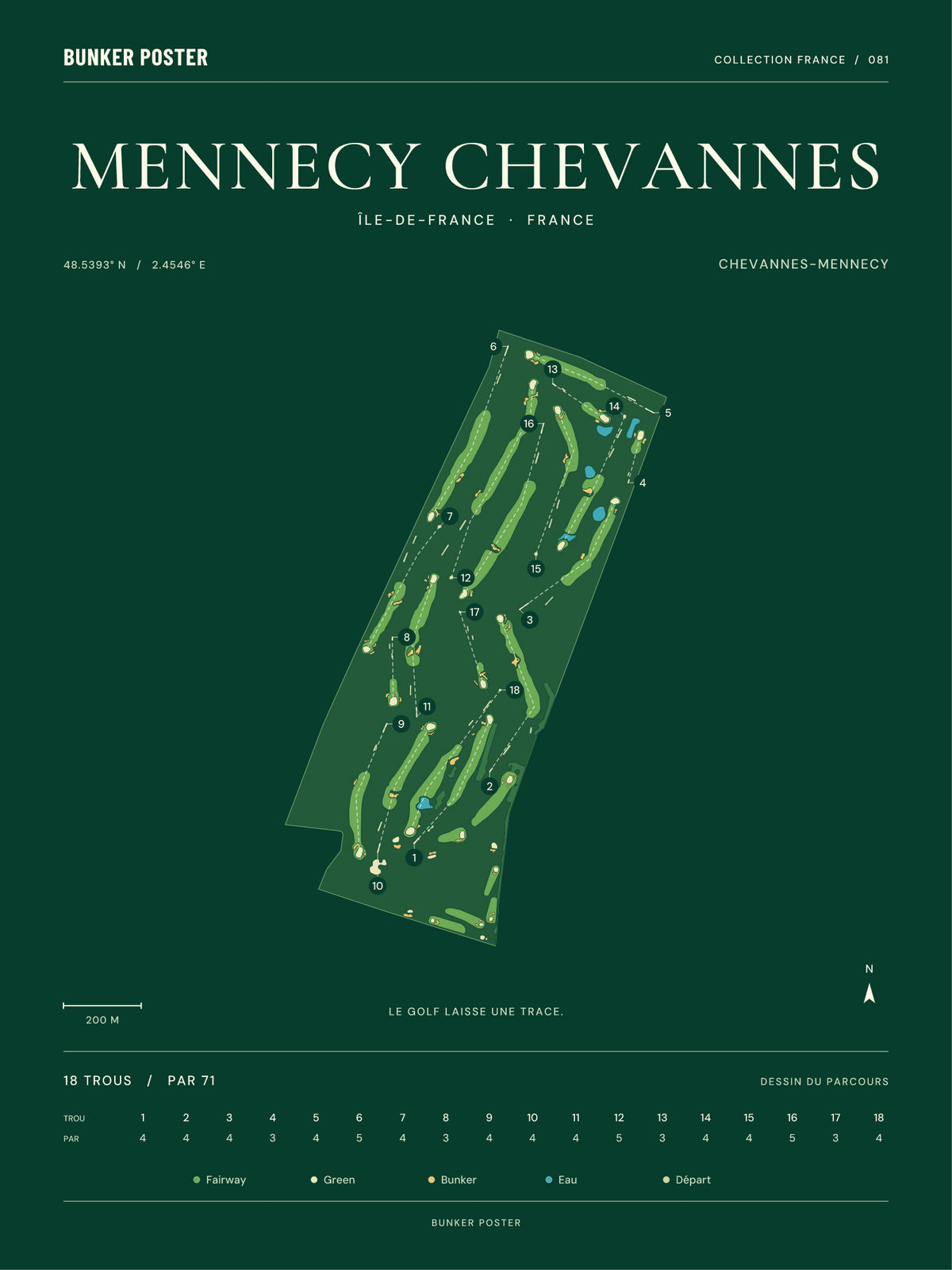 Golf de Mennecy Chevannes — Chevannes-Mennecy, Vert club, 30 × 40 cm