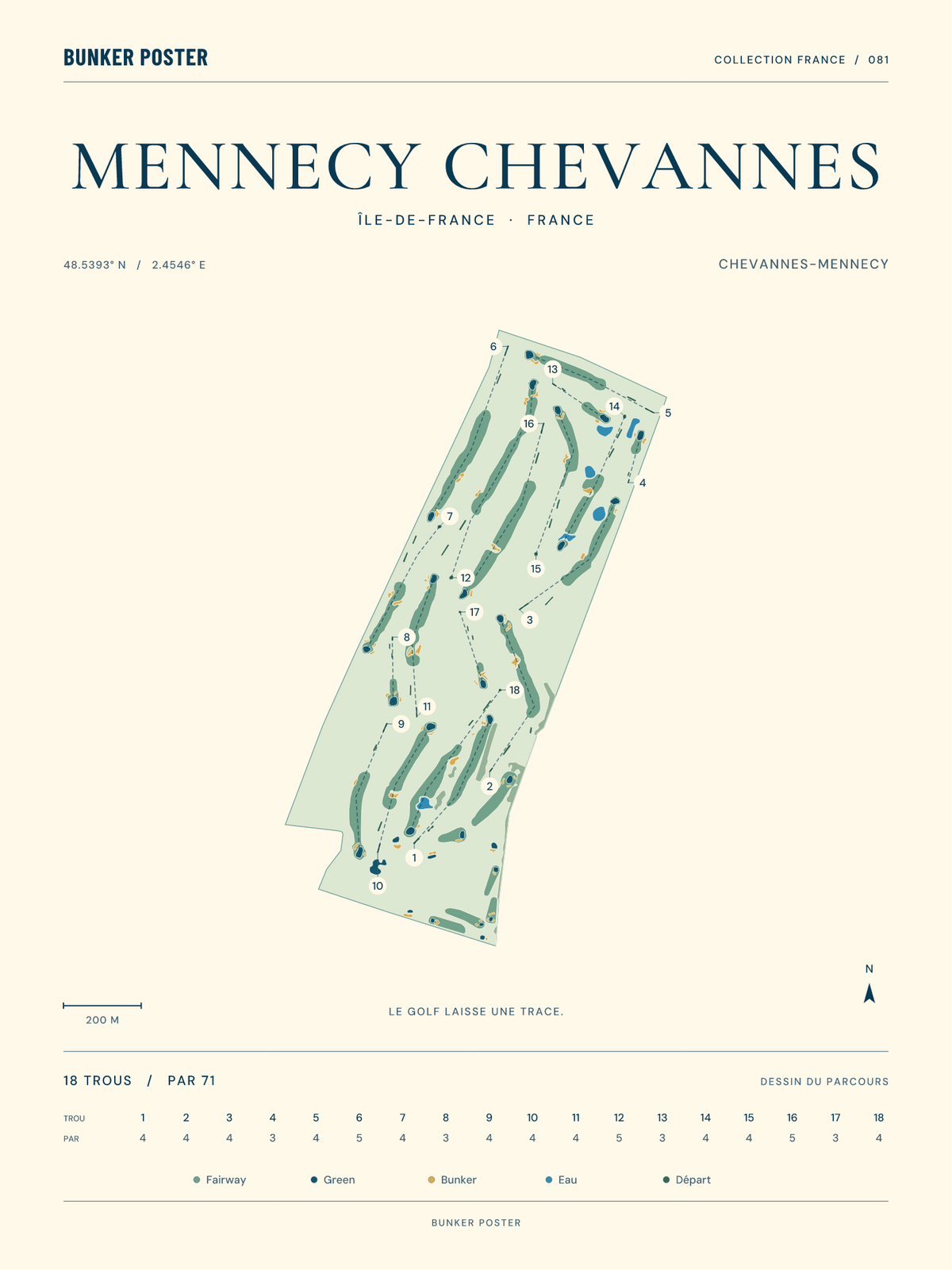 Golf de Mennecy Chevannes — Chevannes-Mennecy, Marine sur sable, 30 × 40 cm