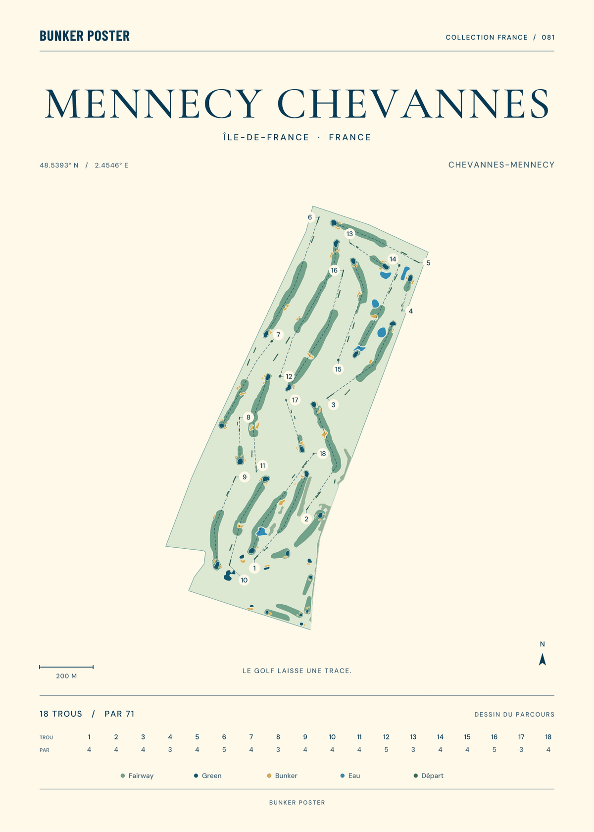Golf de Mennecy Chevannes — Chevannes-Mennecy, Marine sur sable, 50 × 70 cm