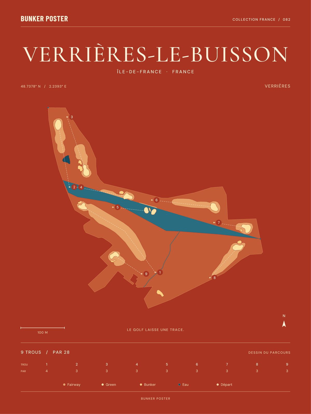 Golf de Verrières-le-Buisson — Verrières, Terre cuite, 30 × 40 cm