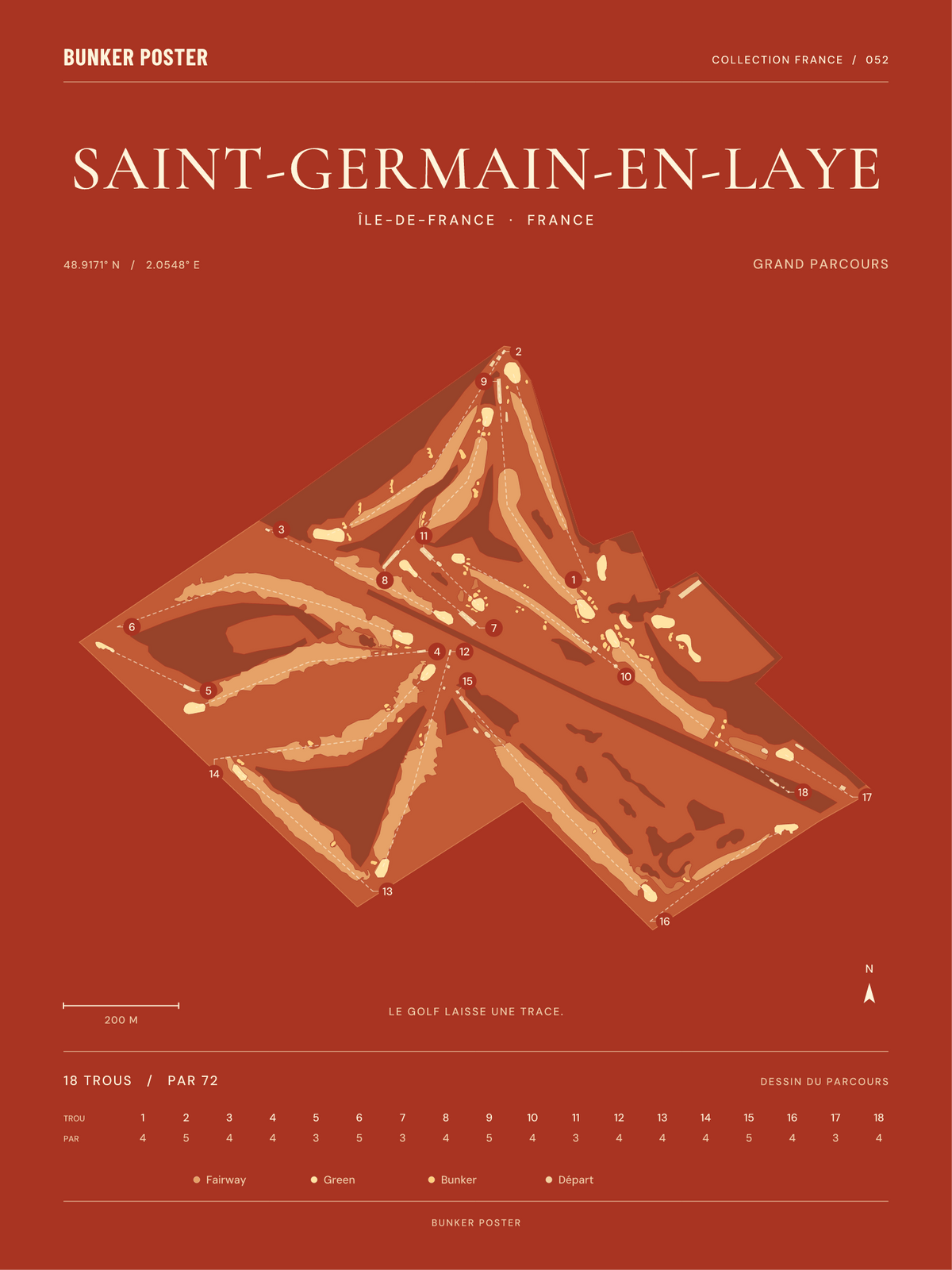 Affiche du Grand Parcours de Saint-Germain-en-Laye — Terre cuite — 30 × 40 cm