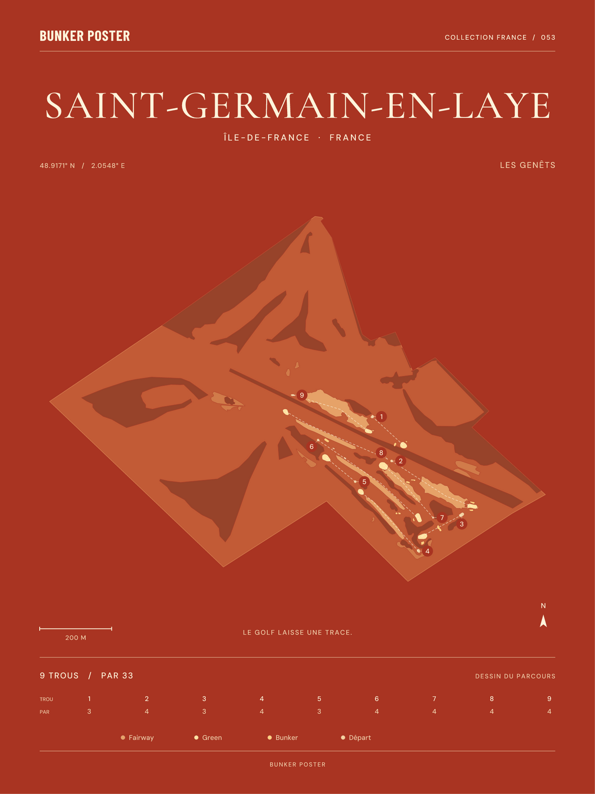 Affiche de Saint-Germain-en-Laye — Les Genêts — Terre cuite — 30 × 40 cm